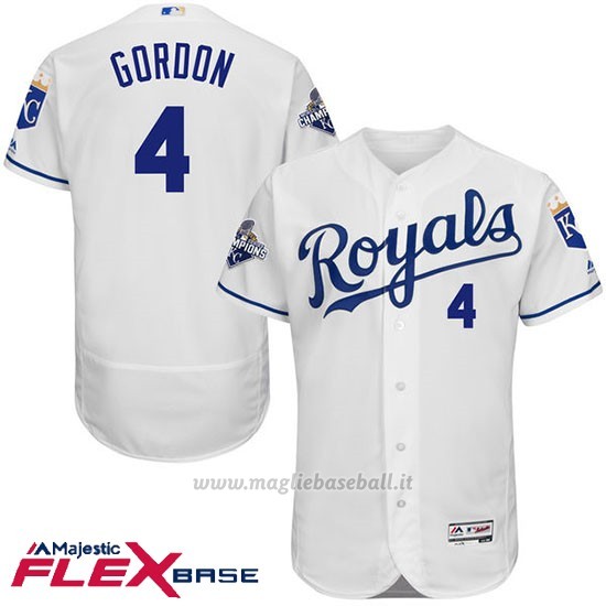 Maglia Baseball Uomo Kansas City Royals Yasiel Puig Majestic Autentico Collezione Bianco Flex Base